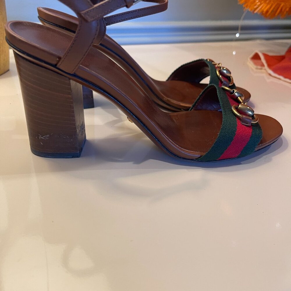 Gucci NS NYLON LIFFORD V.R.V / CUIR SANDALS 36 1/2 - Picture 6 of 16